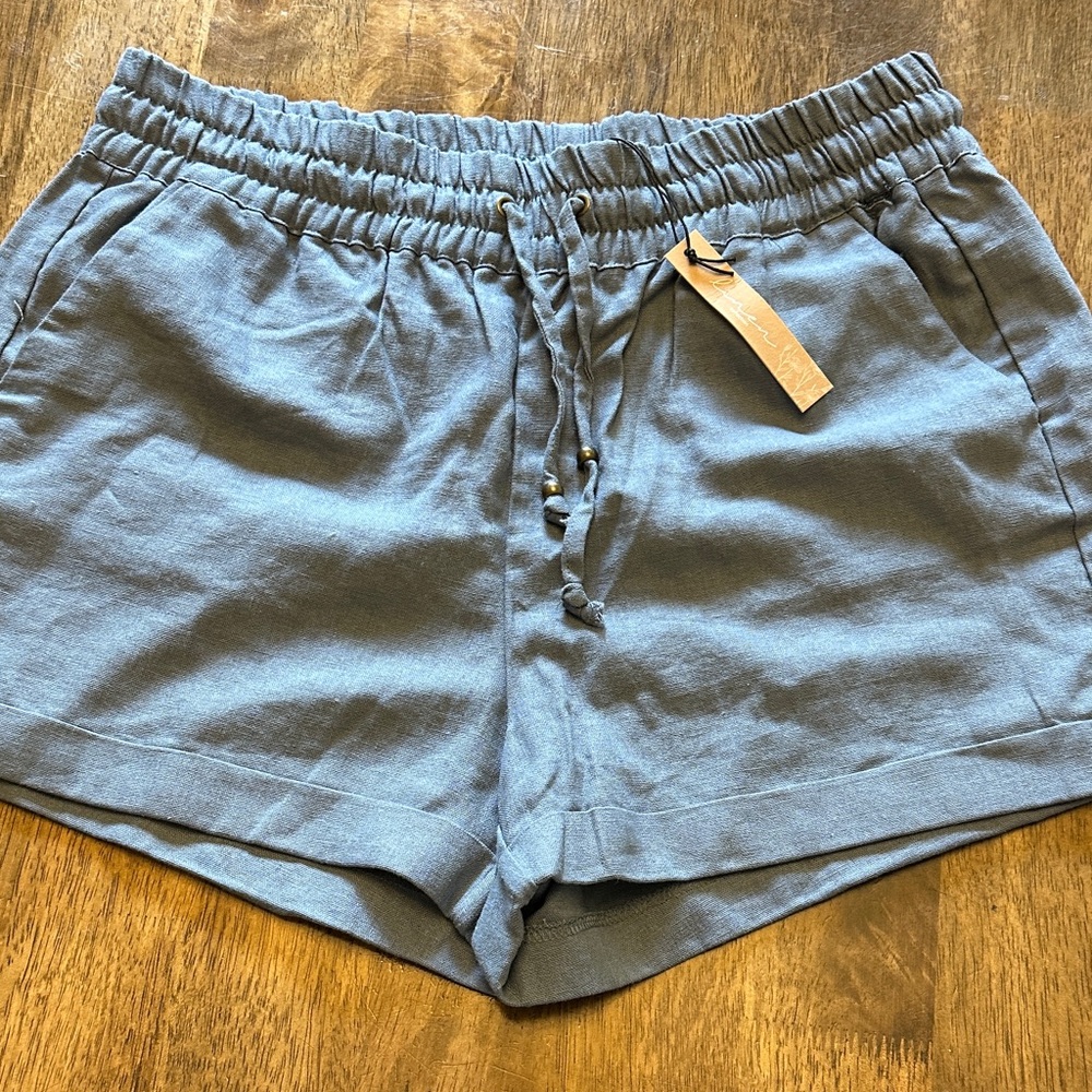 Love Tree High Waist Blue Shorts